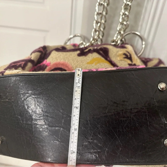 Glenda Gies Vintage Floral Chenille Tapestry Burnout Large Handbag Shoulder Bag - Picture 11 of 11